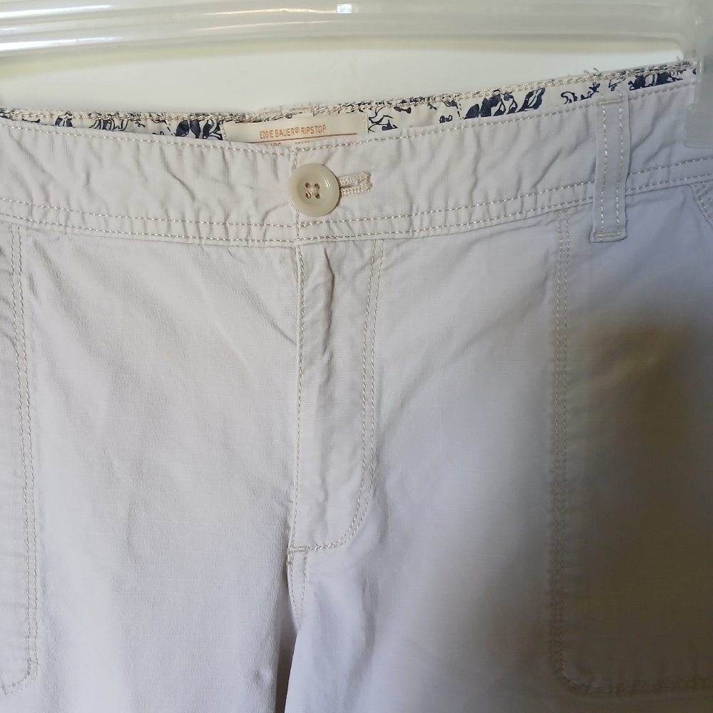 Eddie Bauer Womens Ripstop Capri pants Size 14 Color Beige - Picture 5 of 10